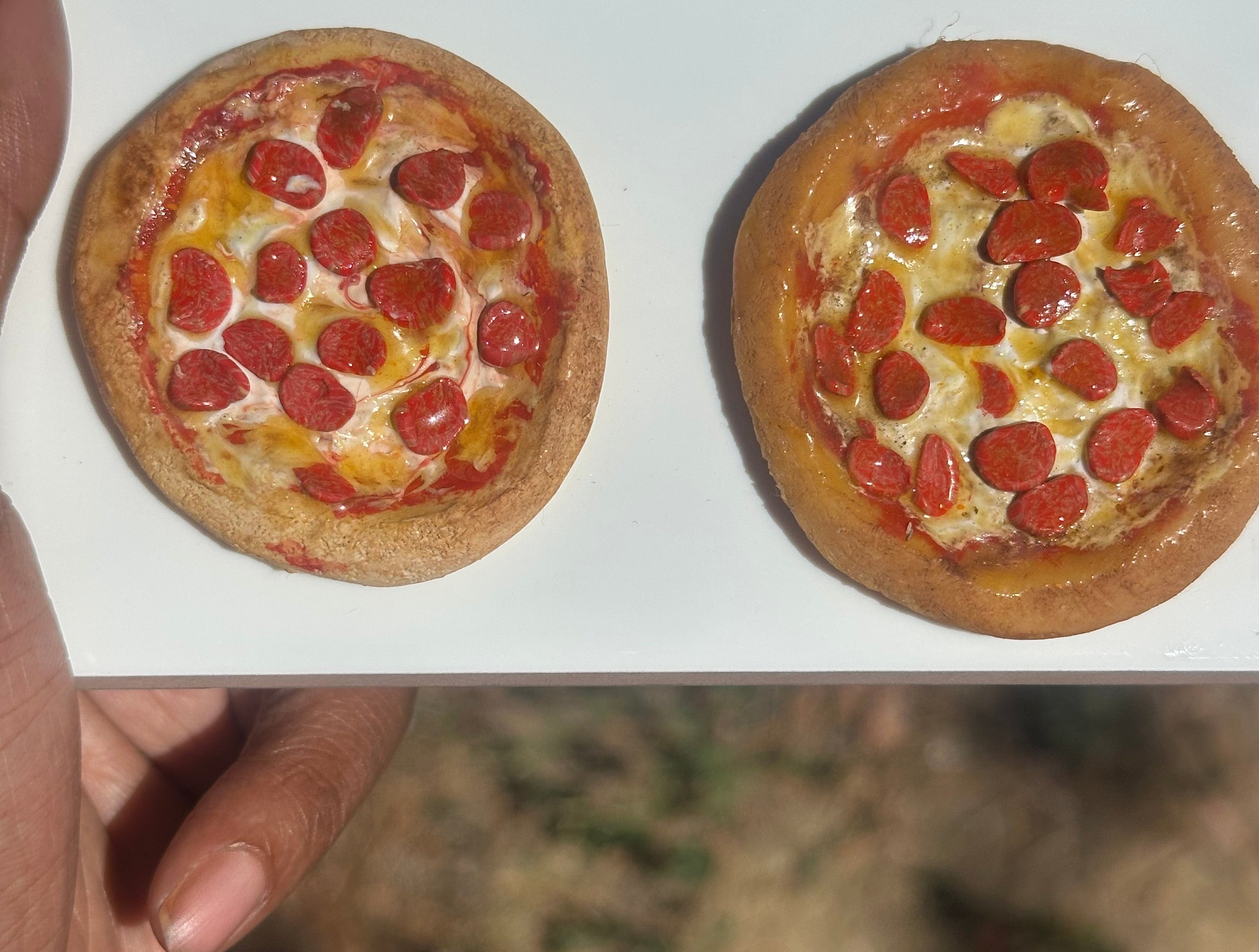 Miniature pepperoni pizza